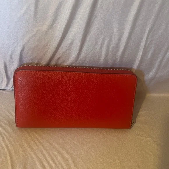 Coach Vibrant Red Leather Wristlet - Picture 3 of 9